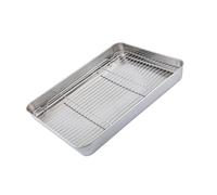 Plat à rôtir en acier inoxydable avec grille pour une grande capacité de chauffage uniforme