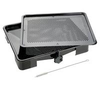 Plat à rôtir et à cuire au four, émaillé, dimensions 39x33 cm, avec grille et siphon de vidange