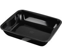 Plat à rôtir et à lasagnes en céramique - forme rectangulaire - revêtement émaillé - bords hauts - acier - noir - pièce unique