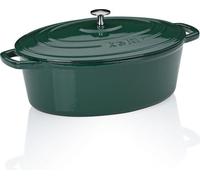 Plat à rôtir ovale Calido, vert émeraude, dimensions : 33 x 26 x 12 cm