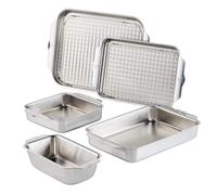 Plat à rôtir OVENBOND, set de 7 pc, argent, acier inoxidable, Hestan