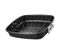 Plat à rôtir professionnel pour dinde avec grille en forme de V 43,2 cm en acier au carbone pour four, rôtissoire à poulet Thanksgiving Noël