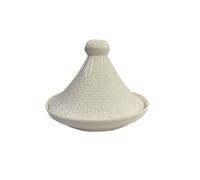 Home Deco Factory, KA0280, Tajine de Présentation en Céramique 25,5 cm - Ustensile de Cuisson et Accessoire de Service Élégant, Idéal pour Viandes et Légumes, Blanc
