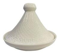 Plat à Tajine en Porcelaine "Clélia" 25cm Blanc Blanc G