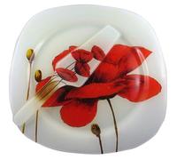 Plat à tarte - Coquelicot - 30x30cm - Verre - Lave-vaisselle - Coffret Cadeau
