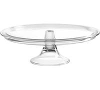 Plat à tarte en verre avec pied - Plat à tarte Ciao sur pied de 10 cm de haut - Lavable au lave-vaisselle - Verre clair
