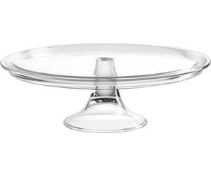 Plat à tarte en verre avec pied - Plat à tarte Ciao sur pied de 10 cm de haut - Lavable au lave-vaisselle - Verre clair