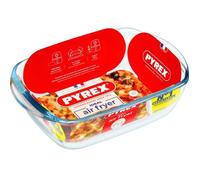 Pyrex Plat Airfryer 1450143 - rectangulaire 23×15 cm, verre borosilicate, lave-vaisselle