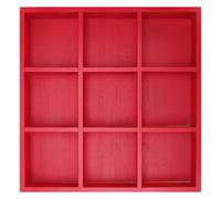 Plat Alimentaire Compartimenté en Bambou Rouge, Cases pour Fondue | Séparation des Saveurs, Surface Lisse Polie, Format Rond pour Noix et Collations, Service Domestique ou Restauration