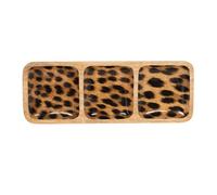 Plat apéritif avec 3 compartiments Léopard en manguier 38x14 cm - Table Passion