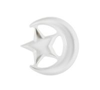 Plat apéritif en céramique blanc design nuit étoilée - -