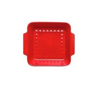 Plat Au Four Plat de cuisson rectangulaire en céramique avec poignées(Red,Moyen)
