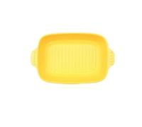 Plat Au Four Poignée à oreille en diamant, conception de style four rectangulaire(Yellow,Moyen)