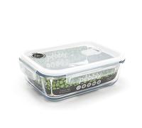 Plat/Boite rectangulaire en verre 1,5 l avec couvercle clapet spécial micro-onde