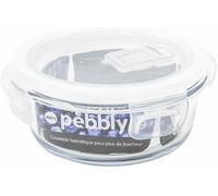 Plat/Boite ronde en verre 400 ml avec couvercle clapet spécial micro-ondes
