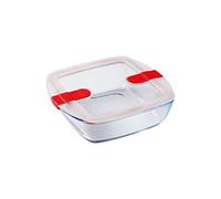 Boîte rectangulaire avec couvercle - PYREX - 1451022 - 25 x 22 cm - 2,2 L - Cook & Heat - Base en verre borosilicate