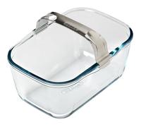 PYREX, ideal Air Fryer, Plat de Cuisson en Verre Ultra-Résistant 20 x 14 cm avec Poignée Amovible Clipsable en Inox, pour Air Fryer à Double Tiroir, 1.5 L