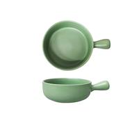 Plat de cuisson Bol de riz cuit au four 500ML, bol à salade fruits en céramique, cuisson poignée unique, poêle, petit déjeuner domestique, assiette Casserole(Light green)