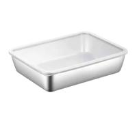 Plat de cuisson en acier inoxydable 9.8x7.9x2.2 avec couvercle, moule à gâteau rectangulaire, plat à rôtir, boîte de stockage des aliments, récipient charcuterie
