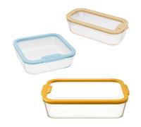 Plat de cuisson four PKV-090, lot de 3 pcs, verre / silicone, Pebbly