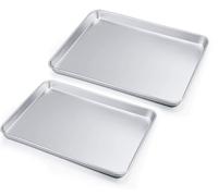 Plat de cuisson moule à tarte inox - 40 x 30 cm et 32 x 25 cm - Acier inoxydable - Compatible lave-vaisselle