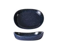 Plat de cuisson Plaque de cuisson résistante aux hautes températures, assiette ménage, poisson cuit à la vapeur, riz au four, ustensiles chauffage micro-ondes Casserole(Dark blue,8inches)