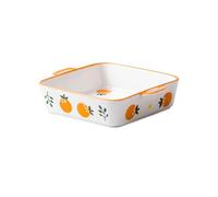 Plat de cuisson Plat de cuisson en céramique, four spécial, rectangulaire, Double oreilles, plat for Spaghetti Casserole(Orange,800ml)