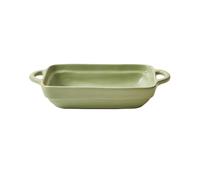 Plat de cuisson Plat de cuisson riz cuit au fromage en céramique, bol à double oreille, four micro-ondes domestique, plat manger large Spaghetti(Green,7.6inch)