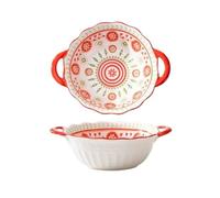 Plat de cuisson Vaisselle en céramique 800 ml, plateau de cuisson for riz cuit au fromage, assiette à salade, bol spécial for four domestique double oreille