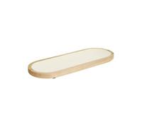 Secret de Gourmet - Plat de Présentation en Bois "Inaya" 40cm Blanc Blanc
