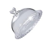 Plat de Service à Gâteau en Verre Couvercle Bombé | Forme Cœur, Facile à Nettoyer, Anti-insectes et Anti-poussière, pour Noix et Fruits Secs à Maison