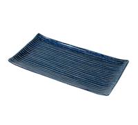 Plat de service CONTOUR 24 x 15 cm, bleu, céramique, MIJ