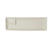 Plat de service CONTOUR 33 x 10,5 cm, bord haut, blanc, céramique, MIJ