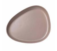 Plat de service COURBE 35 cm, chaud gris, grès, LIND DNA
