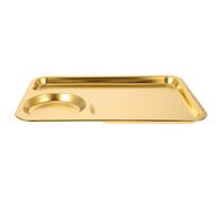 Plat de Service en Acier Inoxydable pour Frites et Collations | Surface Lisse et Brillante, Rangement Pratique du Ketchup, Réutilisable pour Fêtes, Repas Familiaux, Serveurs de Restaurant