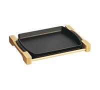 Plat de service en fonte avec support en bois 33 x 23 cm Staub