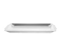 Plat de Service Plat en Acier Inoxydable 304 Argenté, Rectangle | Surface Polie Lisse, Bords Arrondis, Usage Quotidien en Bar Cuisine, pour Sandwichs ou Steak