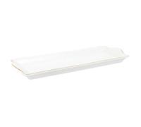 AltoBuy Plat de Service Rectangulaire en Porcelaine Liseré Doré 31x15 cm - Class