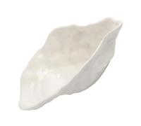 Plat D'huîtres en Céramique Blanc, Forme Coquillage, Service Élégant | Finition Lisse Polie, Présentation Décorative, Convient aux Salades et Condiments, Buffet, Restaurant, Traiteur ou Fêtes