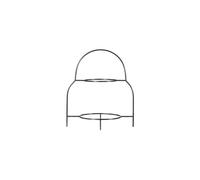 Plat en acier inoxydable argenté, porte-assiettes, 2 niveaux - House Doctor, Sana - 22x32x37 cm