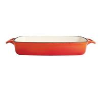 Cocotte rectangulaire Vogue en fonte, orange, grande