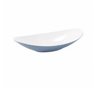 Plat En Mélamine En Forme de Bateau Robuste Plat Imitation Porcelaine Design Créatif Assiette Ovale Bicolore pour Restaurant, Hôtel, color to 21, L
