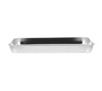 Plat Inox Rectangulaire en Acier Inoxydable, Usage Pratique | Surface Lisse, Bords Arrondis, pour Pique-niques et Fête Culinaire, Couleur Argenté