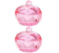 Plat Monomère en Verre Rose avec Couvercle, Lot de 2 Pièces