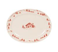 Plat ovale Alpages rouge 42 cm x 30 cm