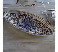 Plat ovale Bakir bleu - L 30 cm