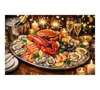 Plat ovale Inox Service et Plateau Fruits de mer - 70 x 32 cm ARTAME