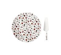 HOME DECO FACTORY – Plat et pelle à tarte KA0393 Noël – Porcelaine Ø30 cm Multicolore