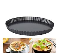 Plat Quiche Rond 32 cm - Acier Carbone Fond Amovible pour Tarte Pizza Cuneary