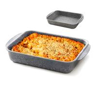 Plat rectangulaire anti-adhésif en aluminium résistant aux rayures 35 x 30 x 7 cm - idéal pour les gâteaux ou les cassés, les lasagnes, les pâtes au four et les légumes râpés - Convient aux familles